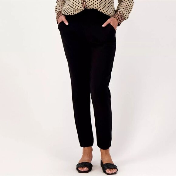 Belle by Kim Gravel Ponte Knit Pull On Jogger Pants Sz 16 Black NEW - Picture 1 of 5